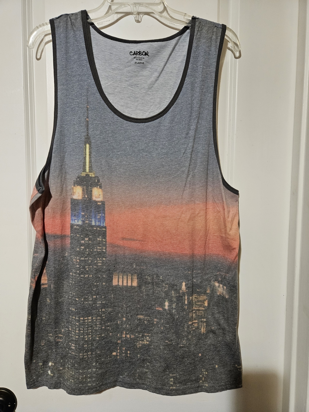 Carbon Gray & Orange Cityscape Tank Top - Men
